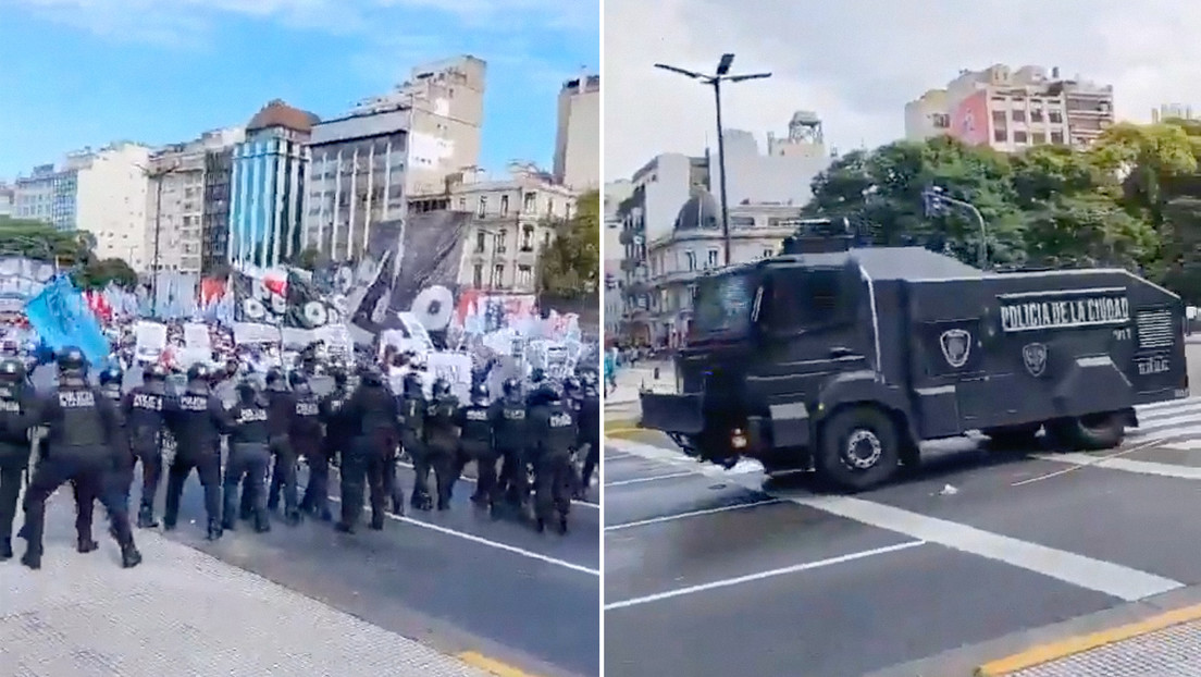 Represión a protesta en Buenos Aires por falta de alimentos deja heridos y siete detenidos (VIDEOS)