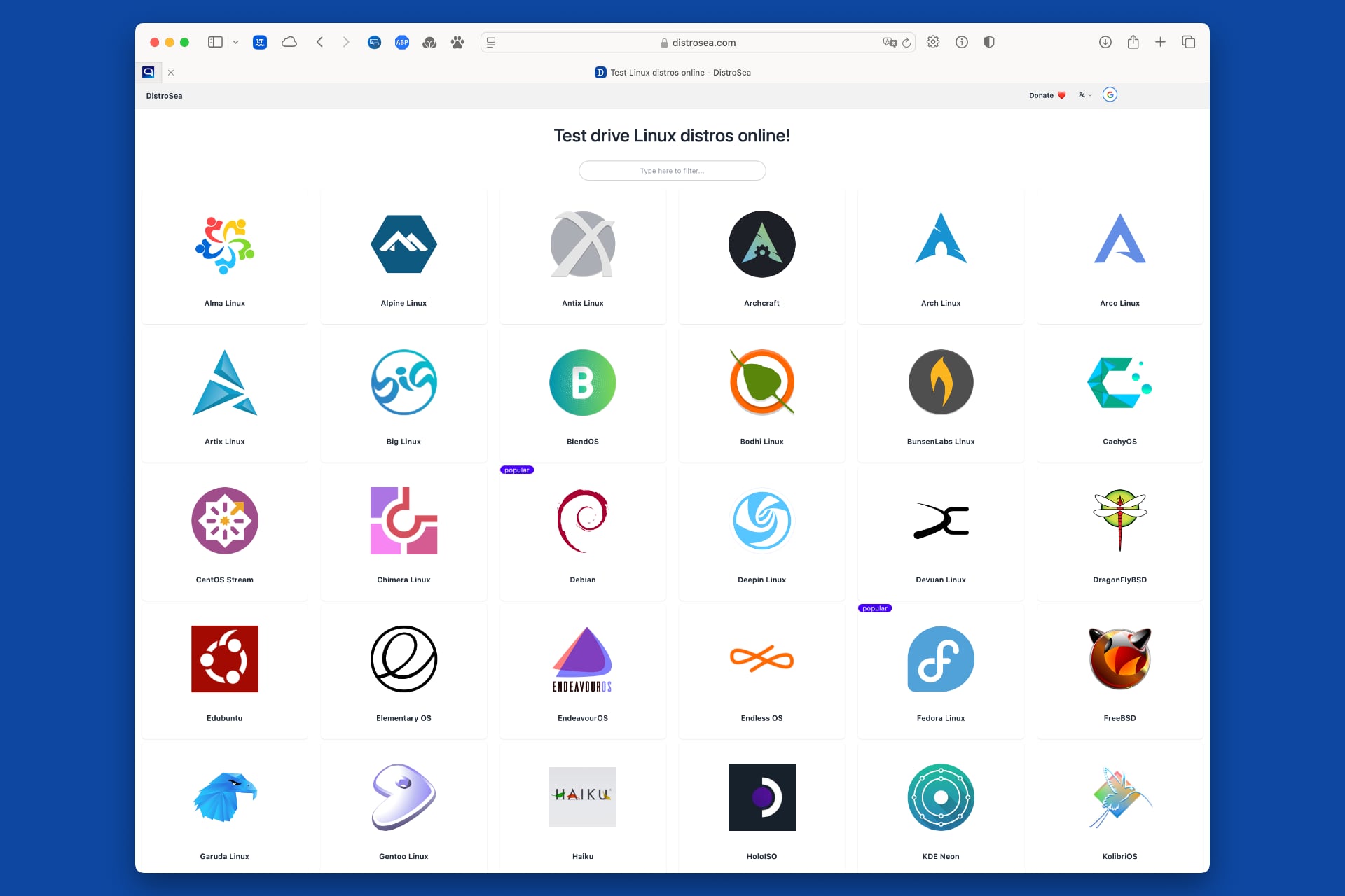 Probar Linux online