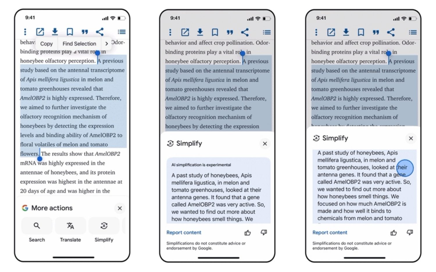 Cómo simplificar textos difíciles desde Google para iPhone