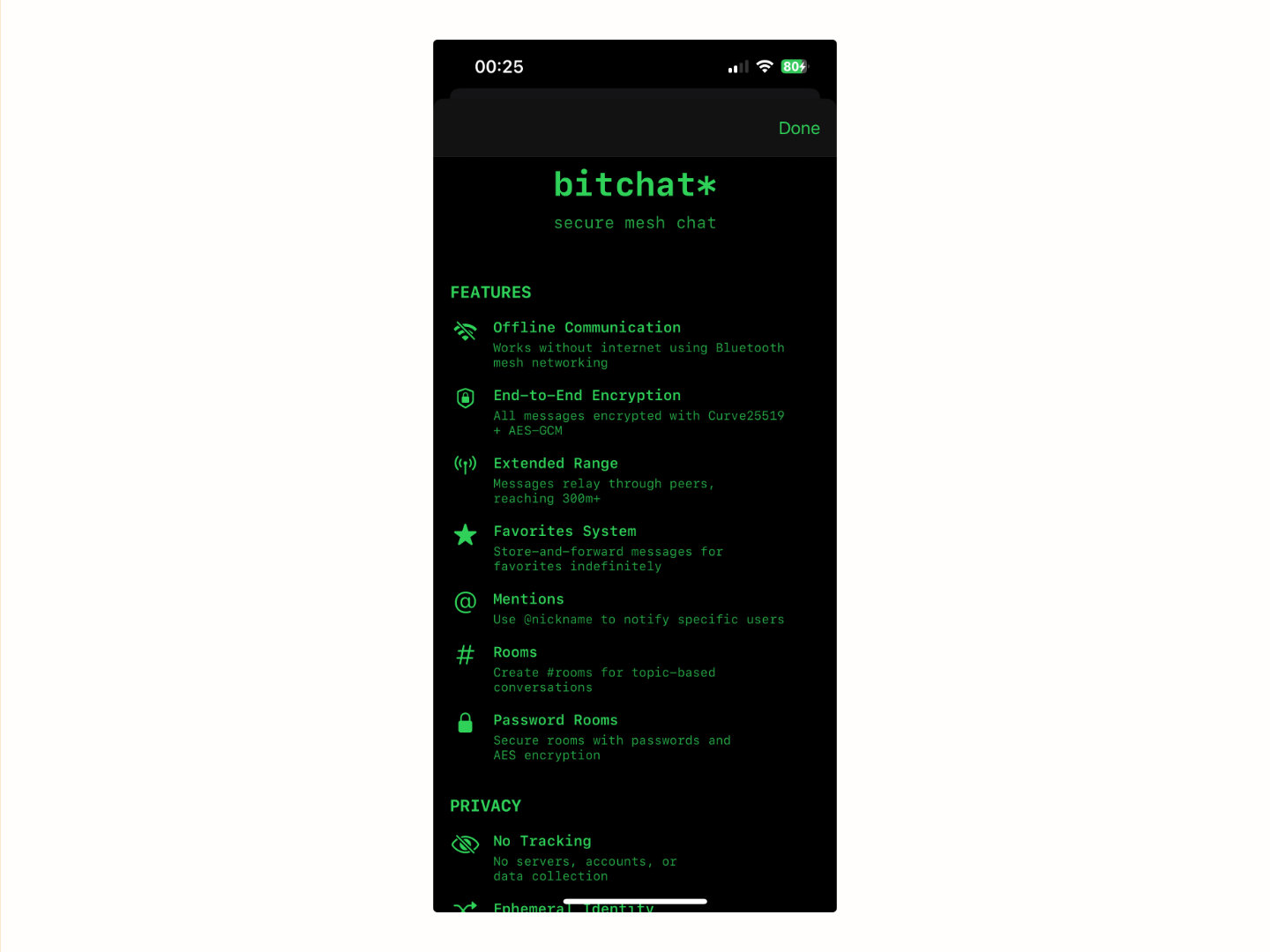 Funciones de Bitchat, la app de mensajería de Jack Dorsey que no necesita internet