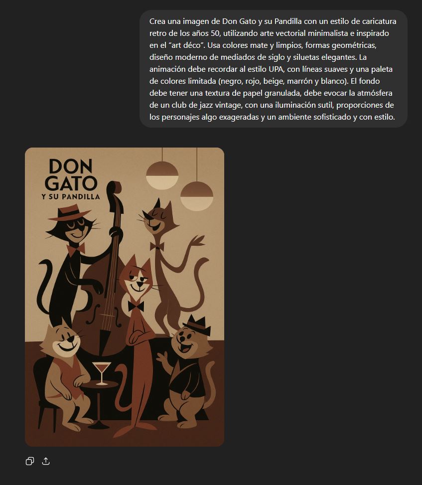 Ejemplo de imagen generada por ChatGPT usando el botón Estilos.