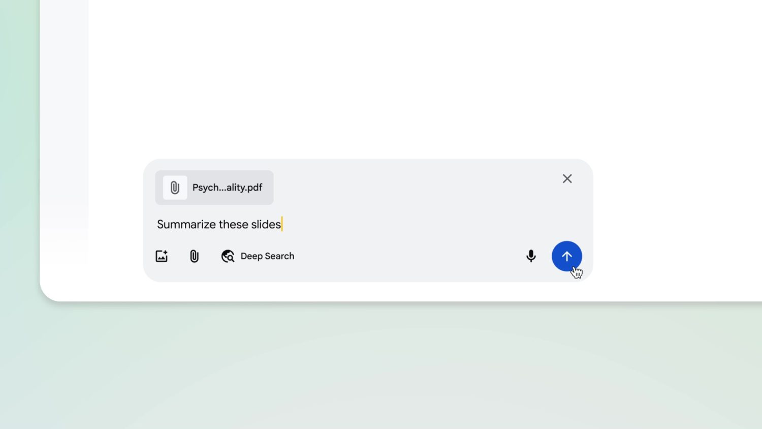 Carga de archivos en el modo IA de Google