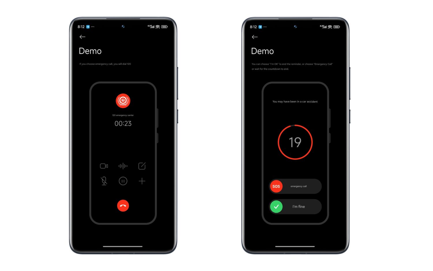 Detección de accidentes en un móvil Xiaomi