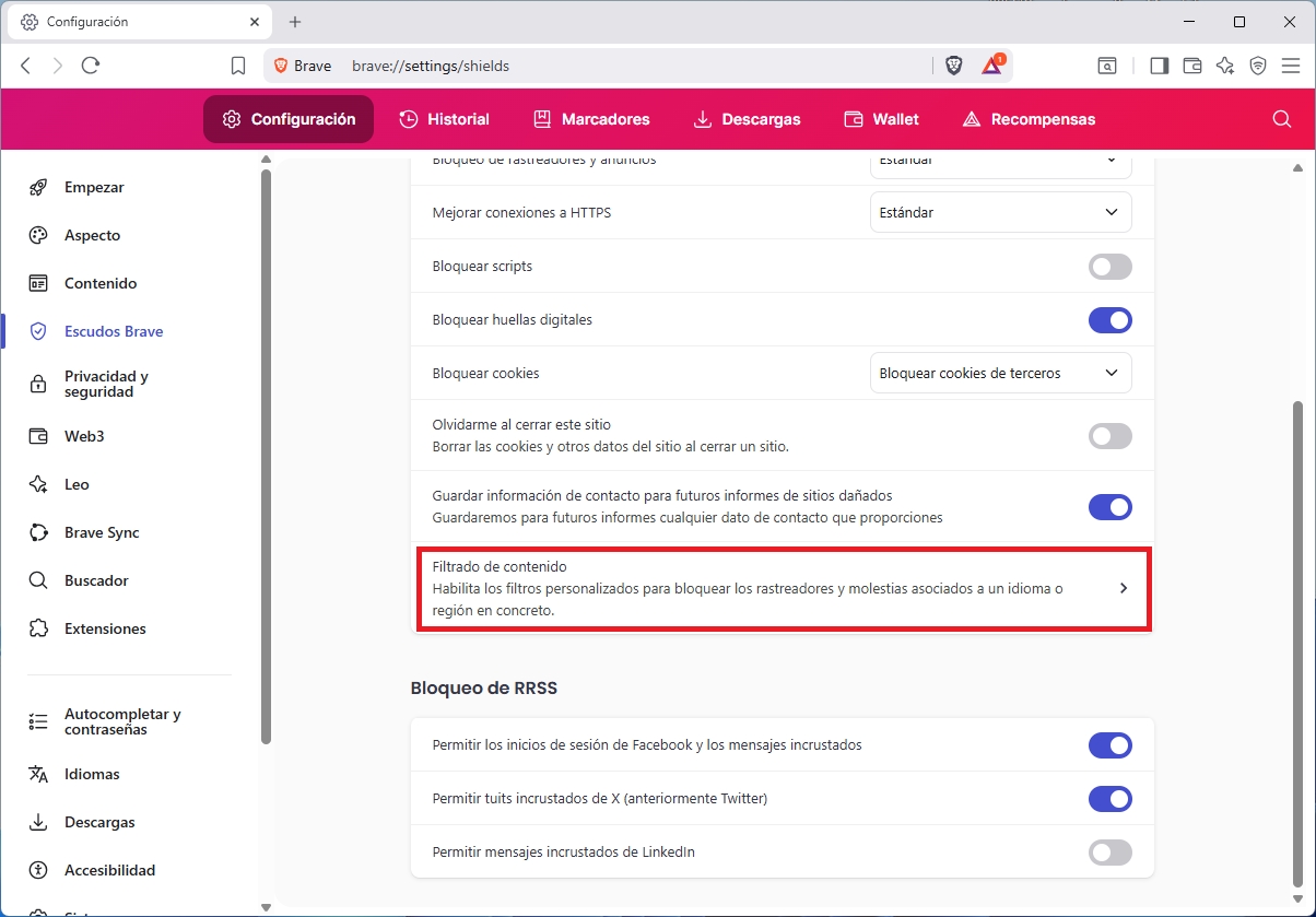 Cómo bloquear los resultados web con IA en el navegador Brave