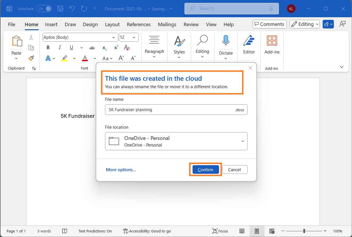 Word OneDrive