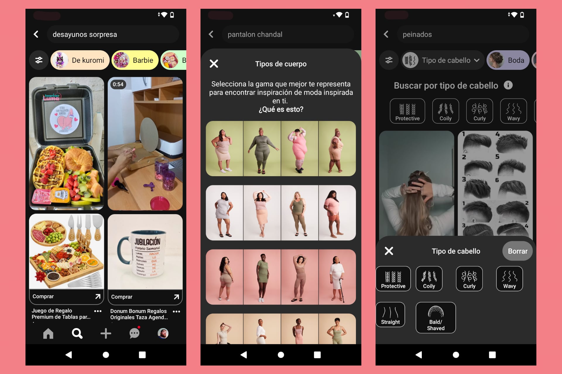 Buscar en Pinterest con ayuda de los filtros desplegables