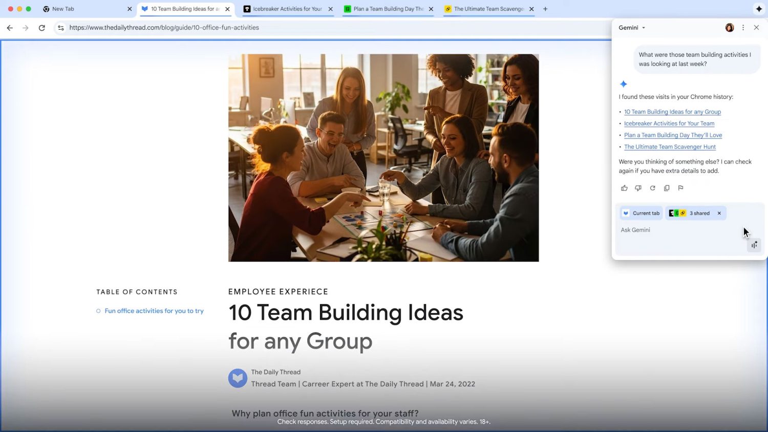 Gemini en Google Chrome 