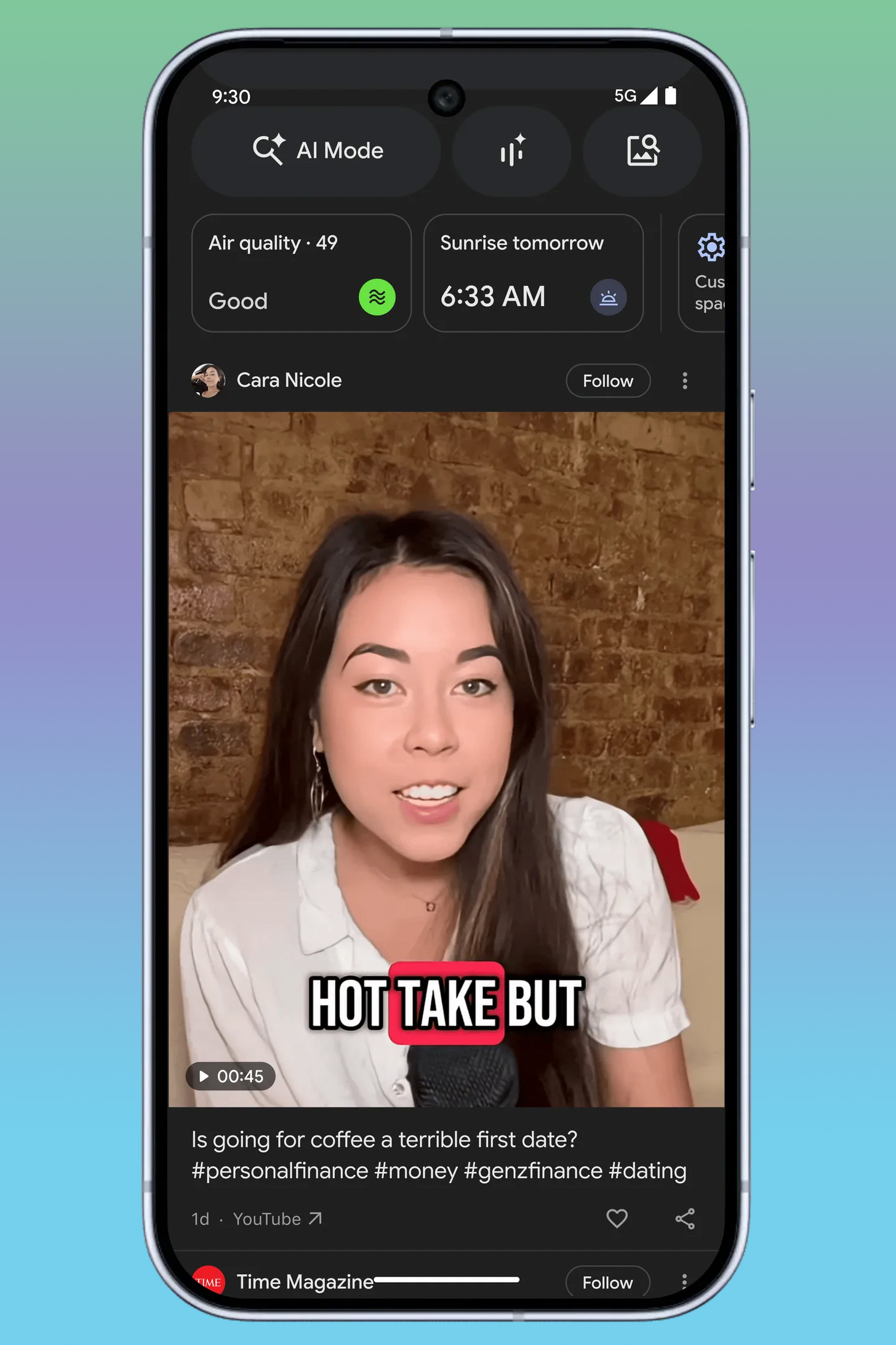 Google Discover mostrará videos de YouTube y permitirá seguir a creadores de contenido.