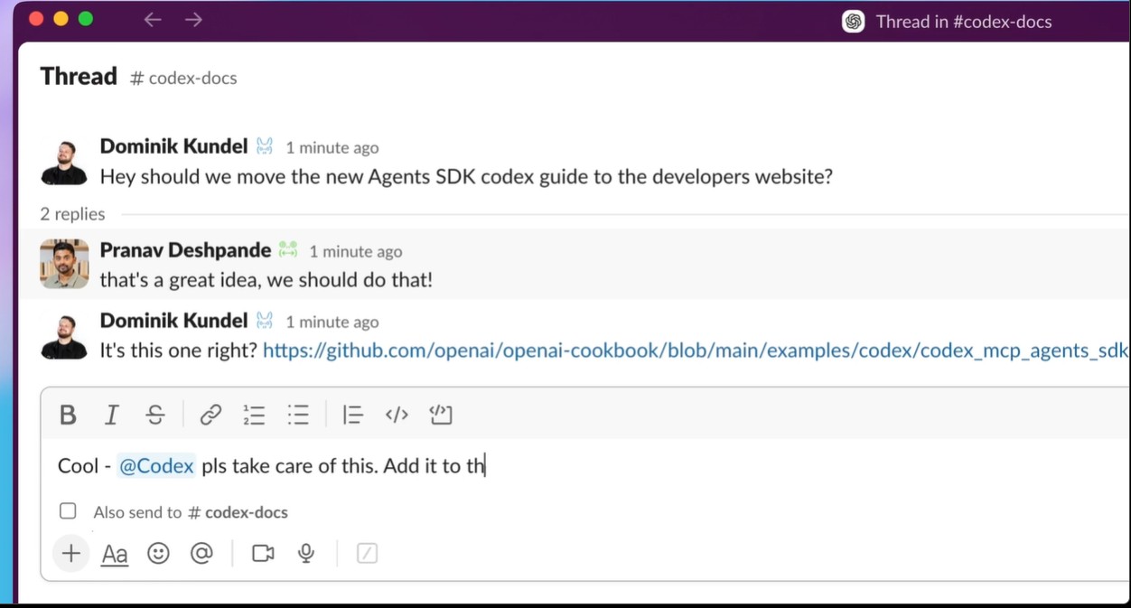 Integración de Codex en Slack