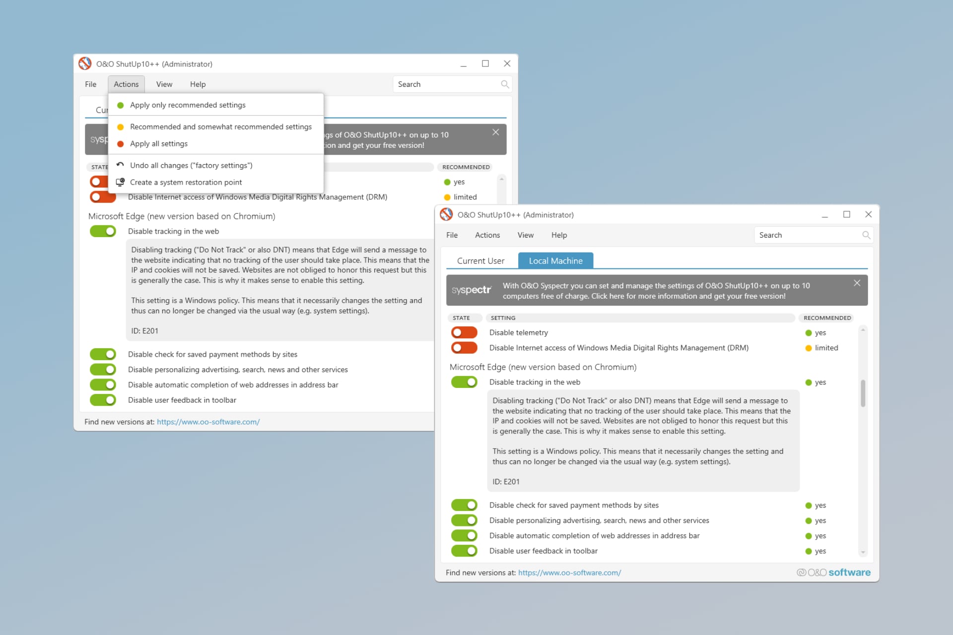 Mejorar Windows 11 eliminando y desactivando funciones con O&O ShutUp10++