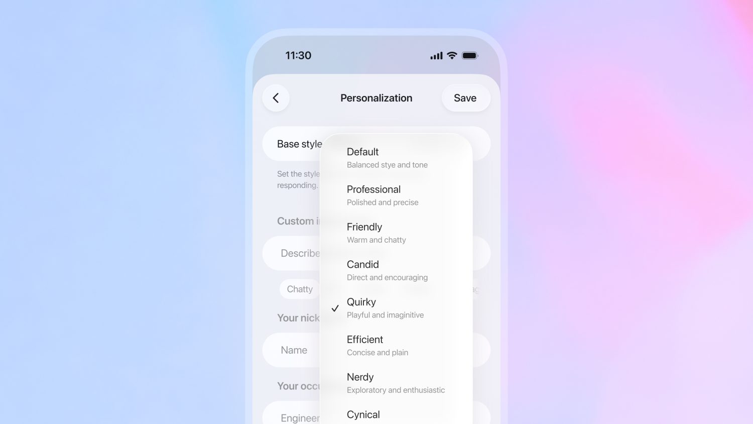 ChatGPT da la bienvenida a GPT-5.1 y a más opciones de personalidad