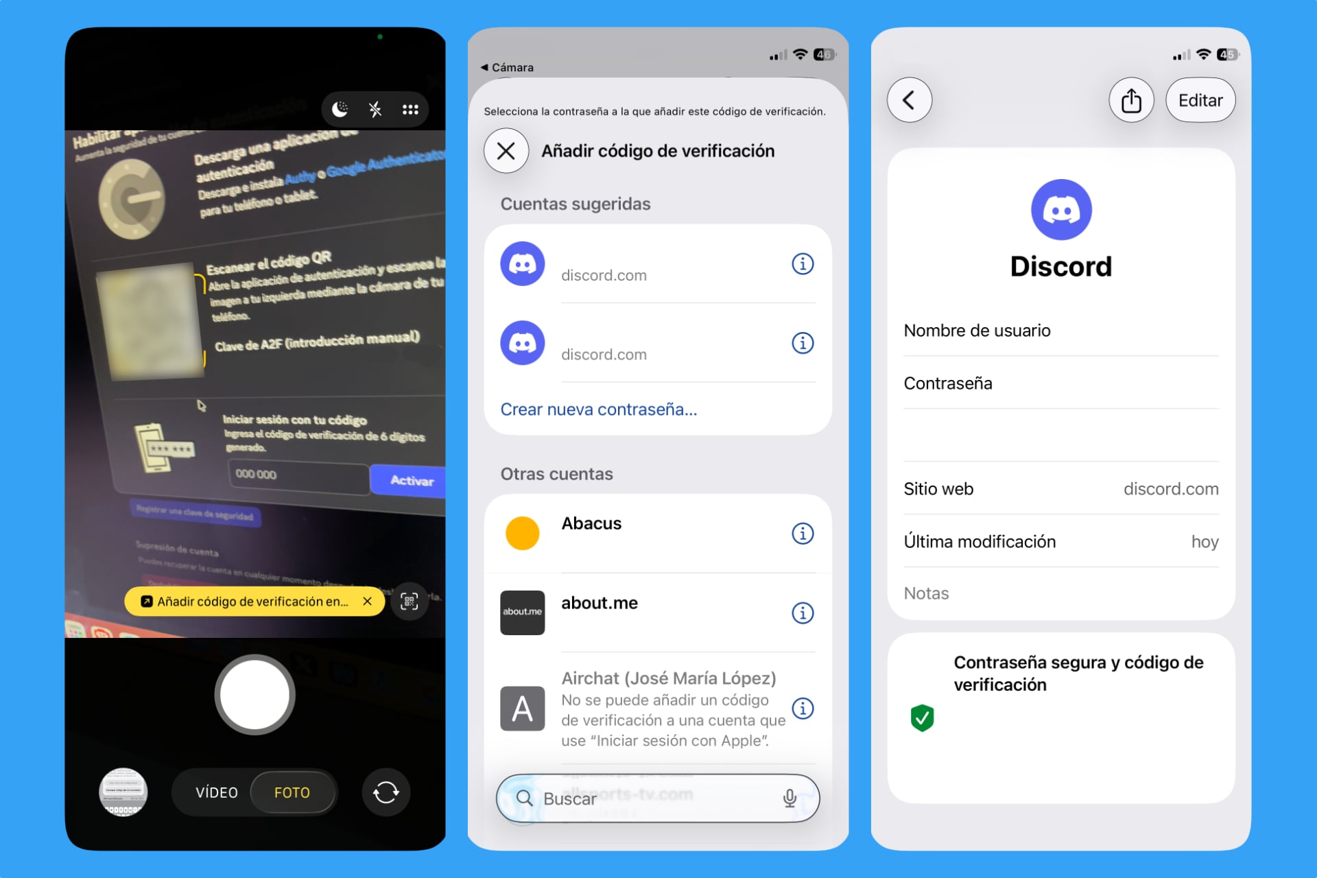 La app de Apple también sirve para activar, configurar y utilizar la autenticación de doble factor o verificación en dos pasos