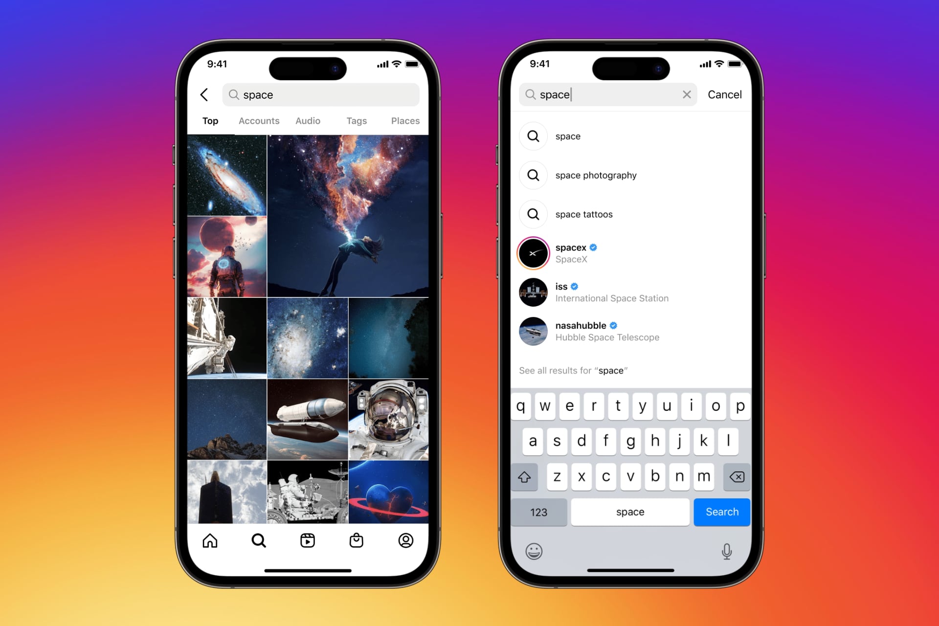Borrar el historial de búsquedas de Instagram