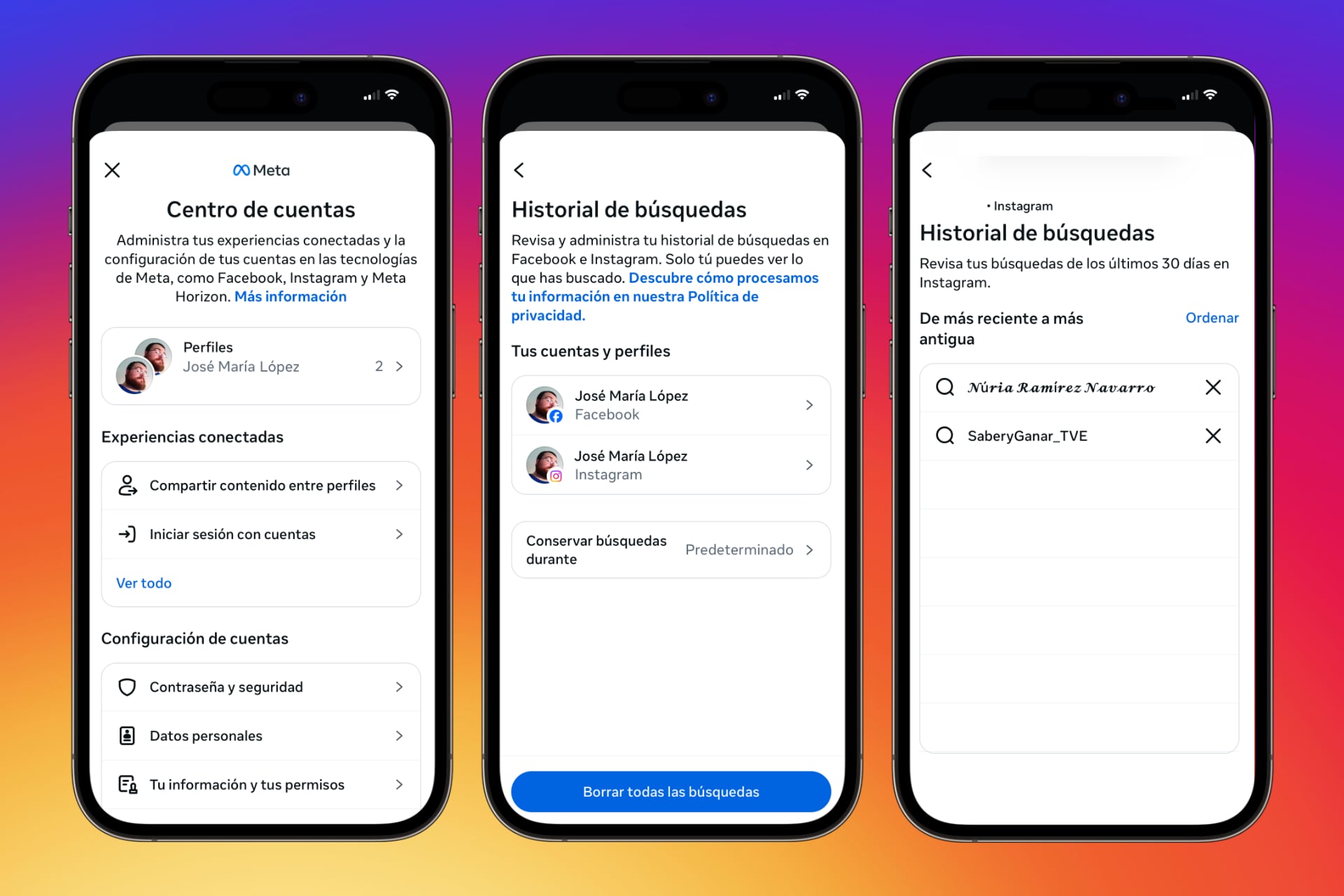 Borrar el historial de Instagram