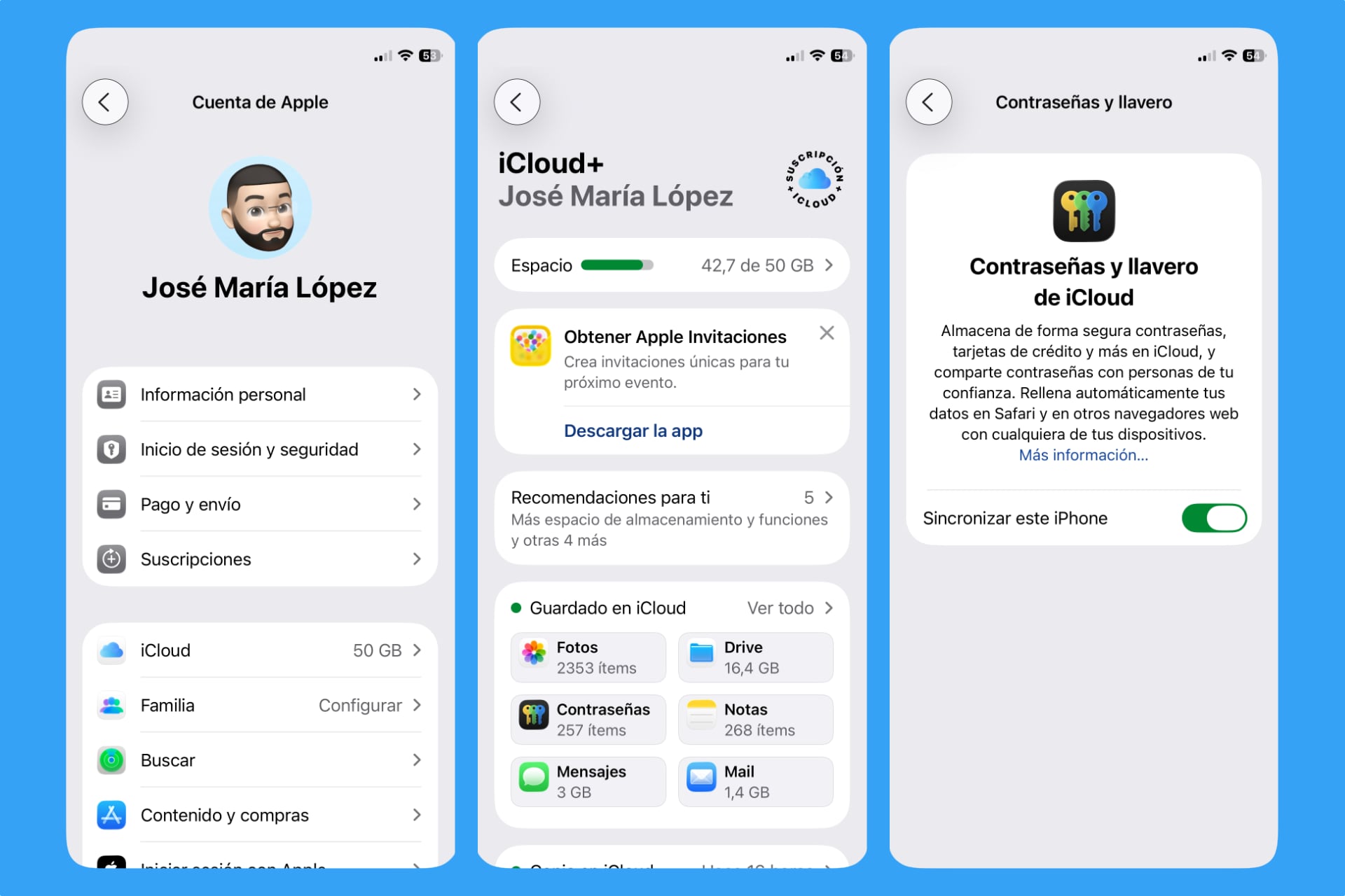 El Llavero de iCloud permite sincronizar tus claves y códigos entre dispositivos