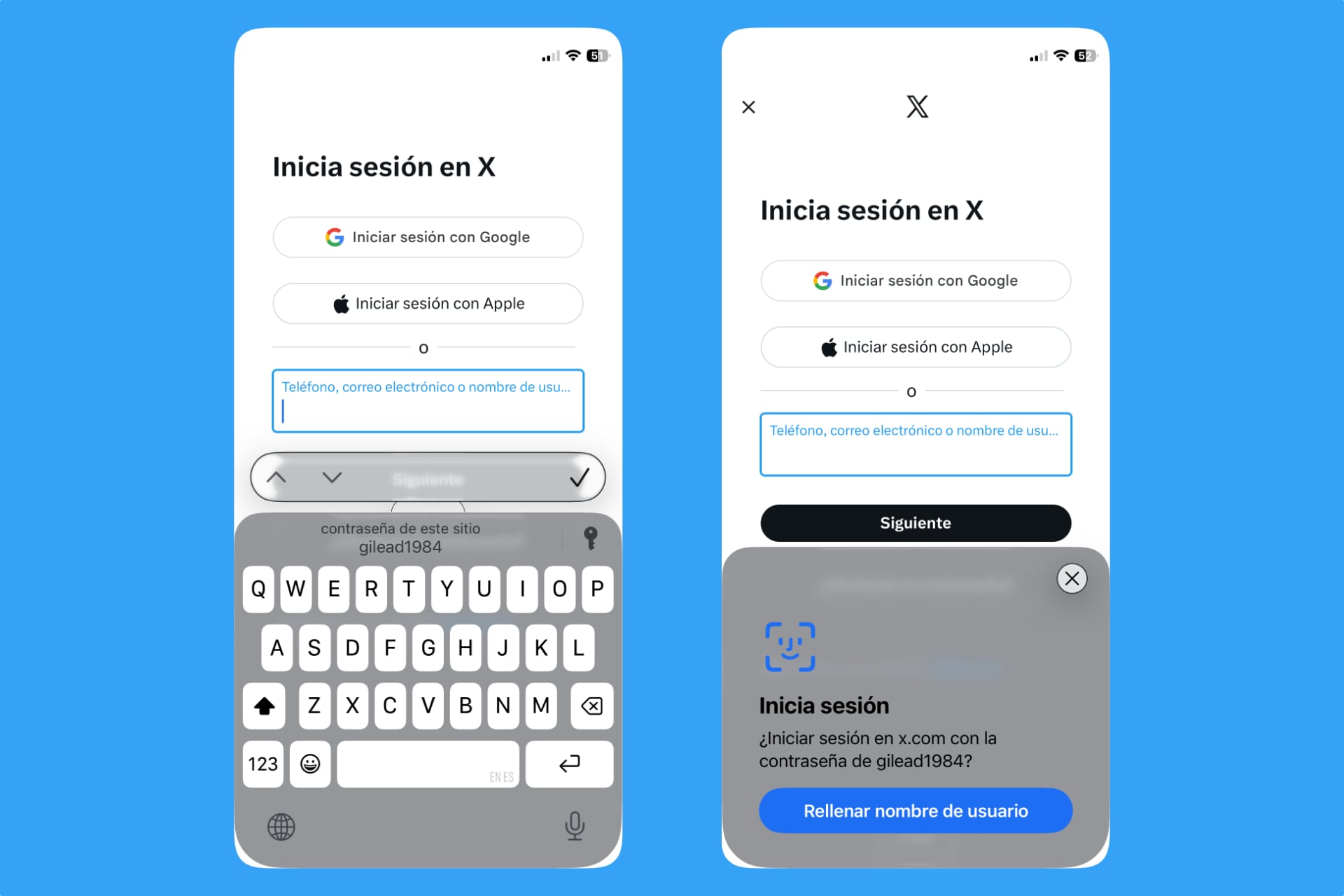 La app de claves y códigos de tu iPhone, iPad y Mac rellena los campos necesarios para iniciar sesión por ti