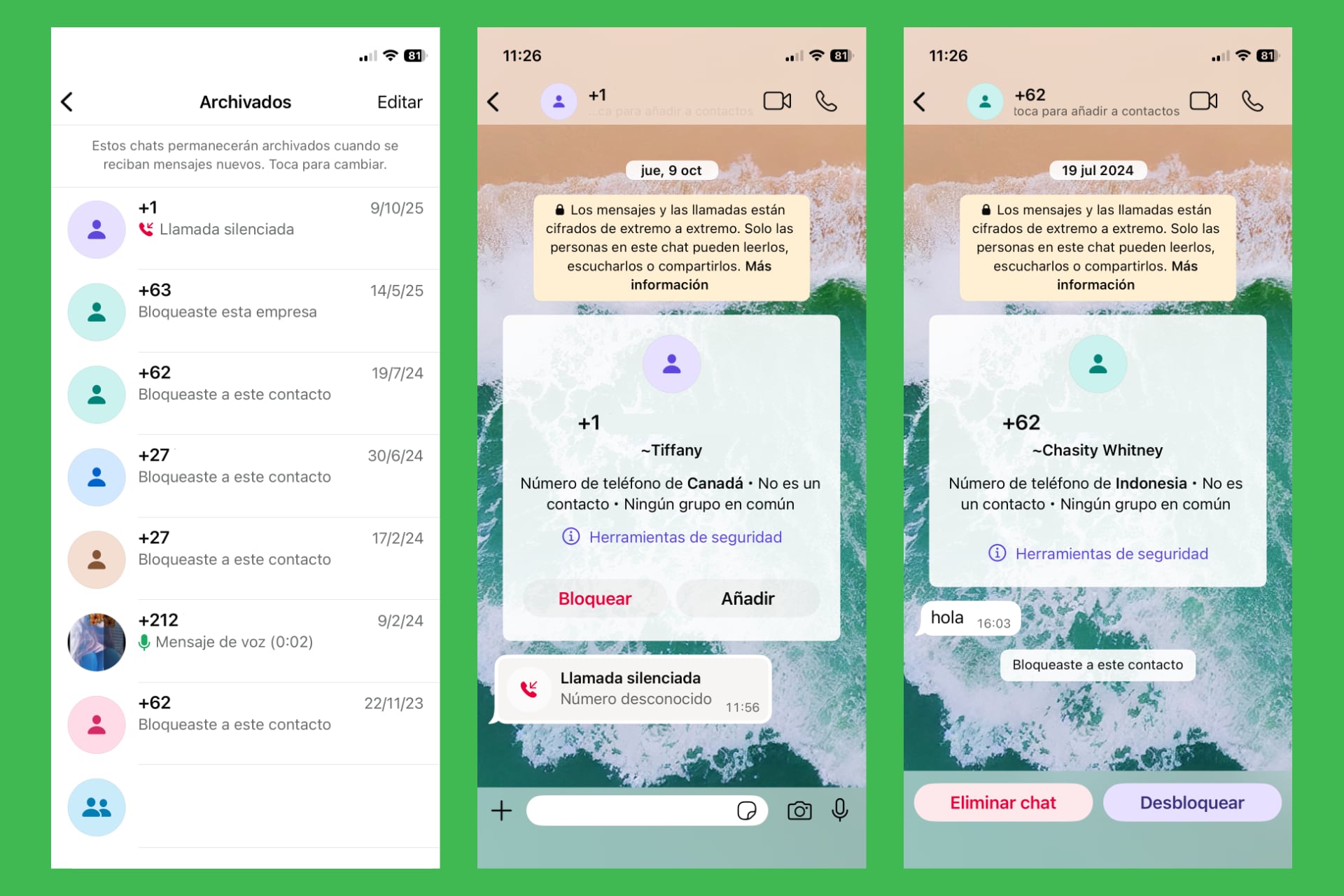 Desconfía de llamadas y mensajes de contactos desconocidos