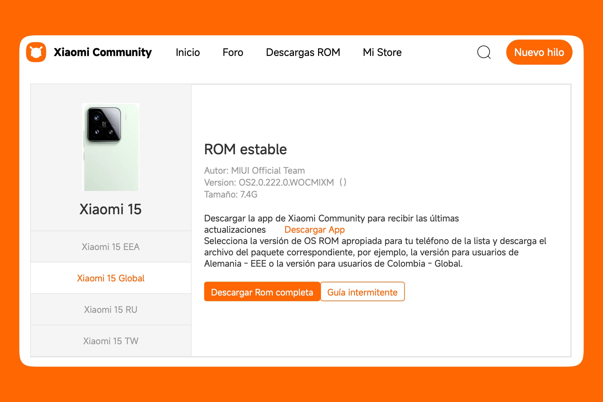 En Xiaomi Community encontrarás los instaladores ROM oficiales para tu dispositivo móvil