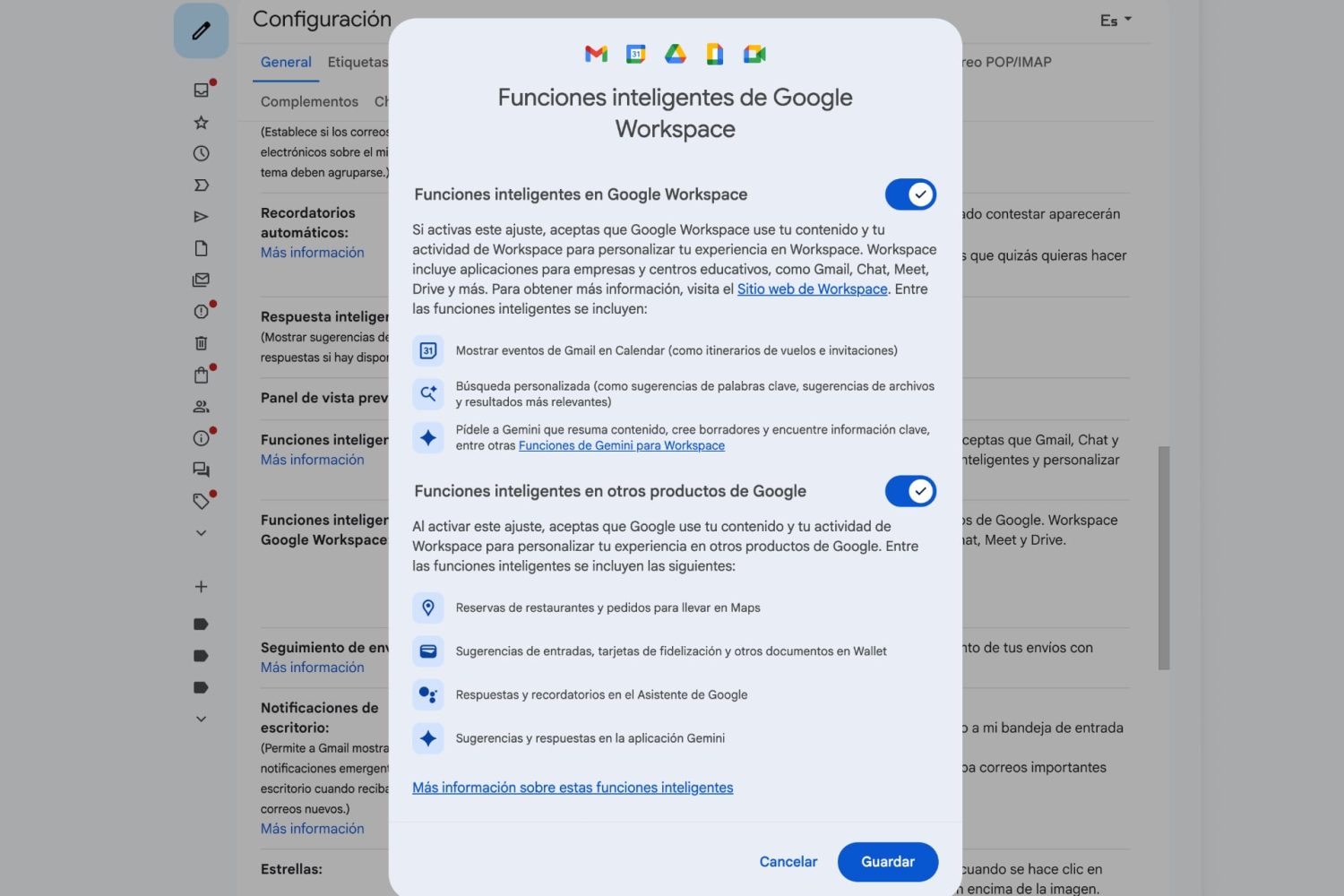 Desactivar Gemini en Gmail