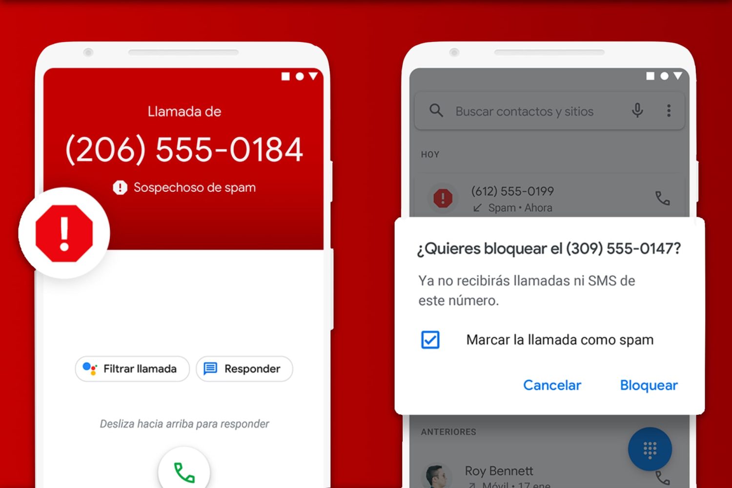 Colgar cuando te llaman de números fraudulentos o desconocidos