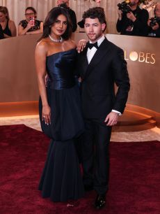 Priyanka Chopra Jonas, con un diseño de Dior, y su esposo Nick Jonas