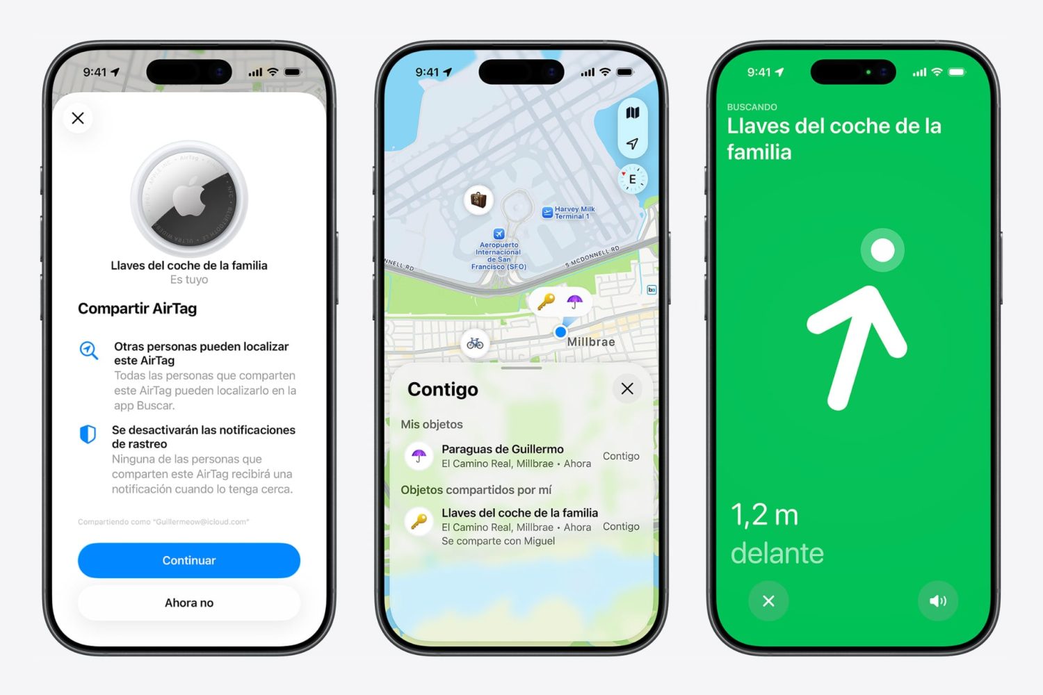Compartir un AirTag con otra persona y la app Buscar