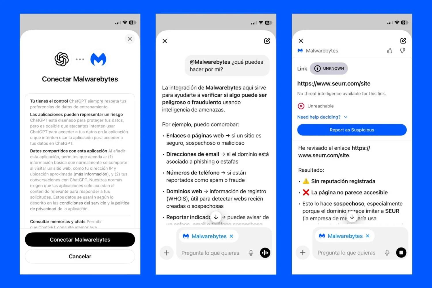 Malwarebytes en ChatGPT