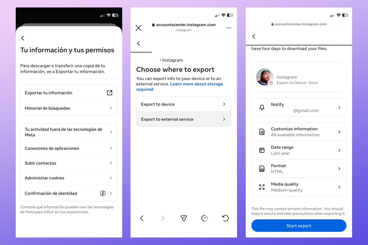 Guardar mensajes privados de Instagram