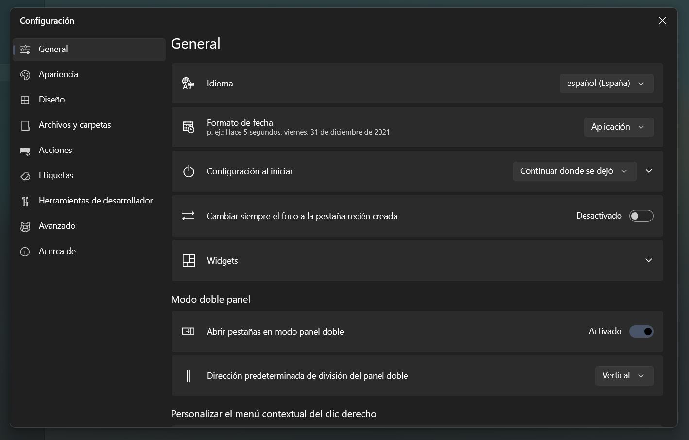 Configuración de Files, la app de código abierto que reemplaza al Explorador de archivos de Windows 11