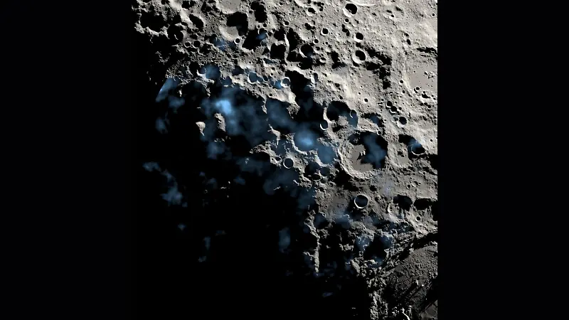 Agua en el Polo Sur de la Luna