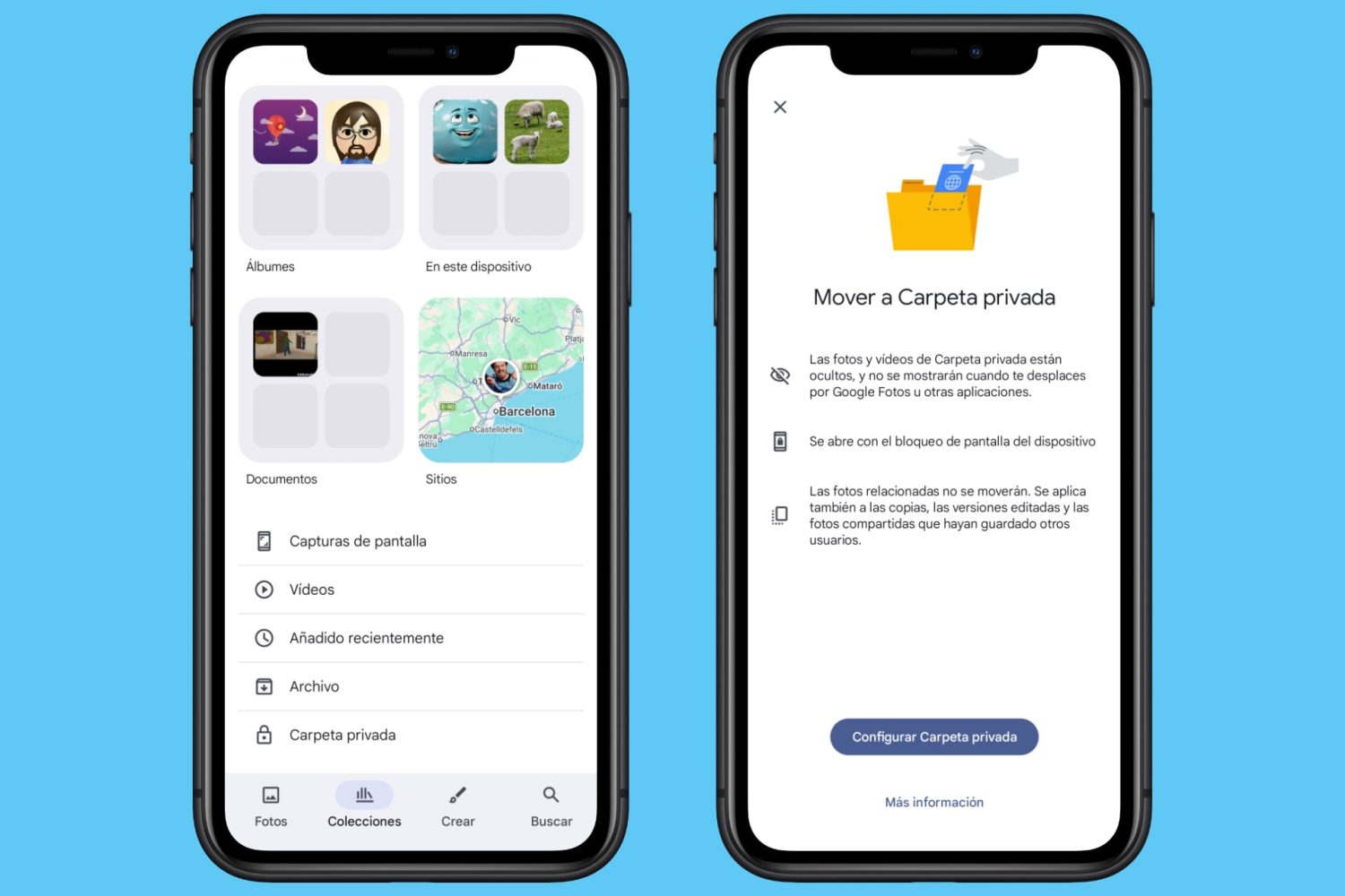 Carpeta privada de Google Fotos