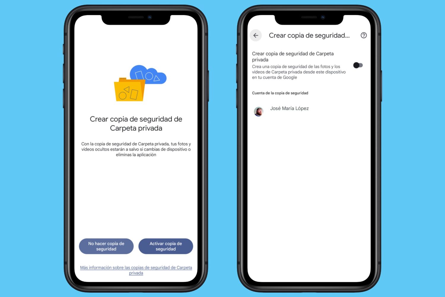 Carpeta privada de Google Fotos
