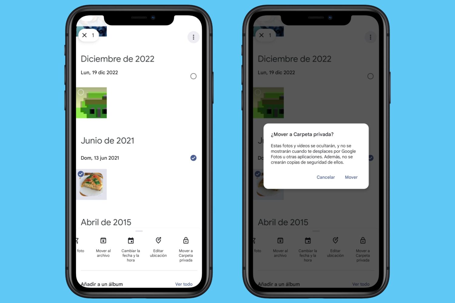 Carpeta privada de Google Fotos