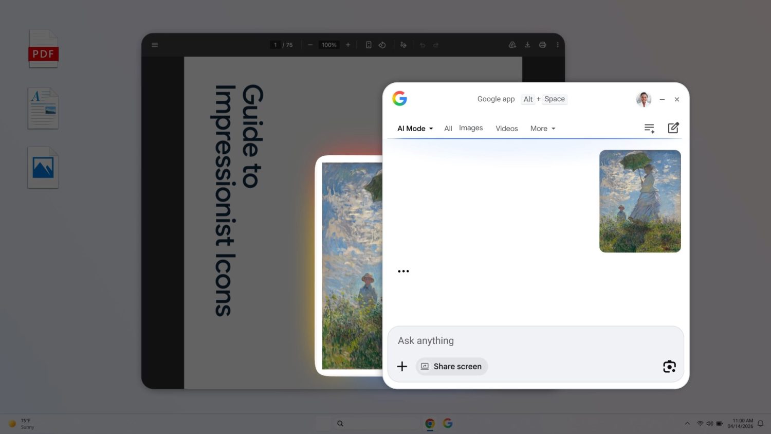 Google Lens en la app de escritorio para Windows. Imagen: Google