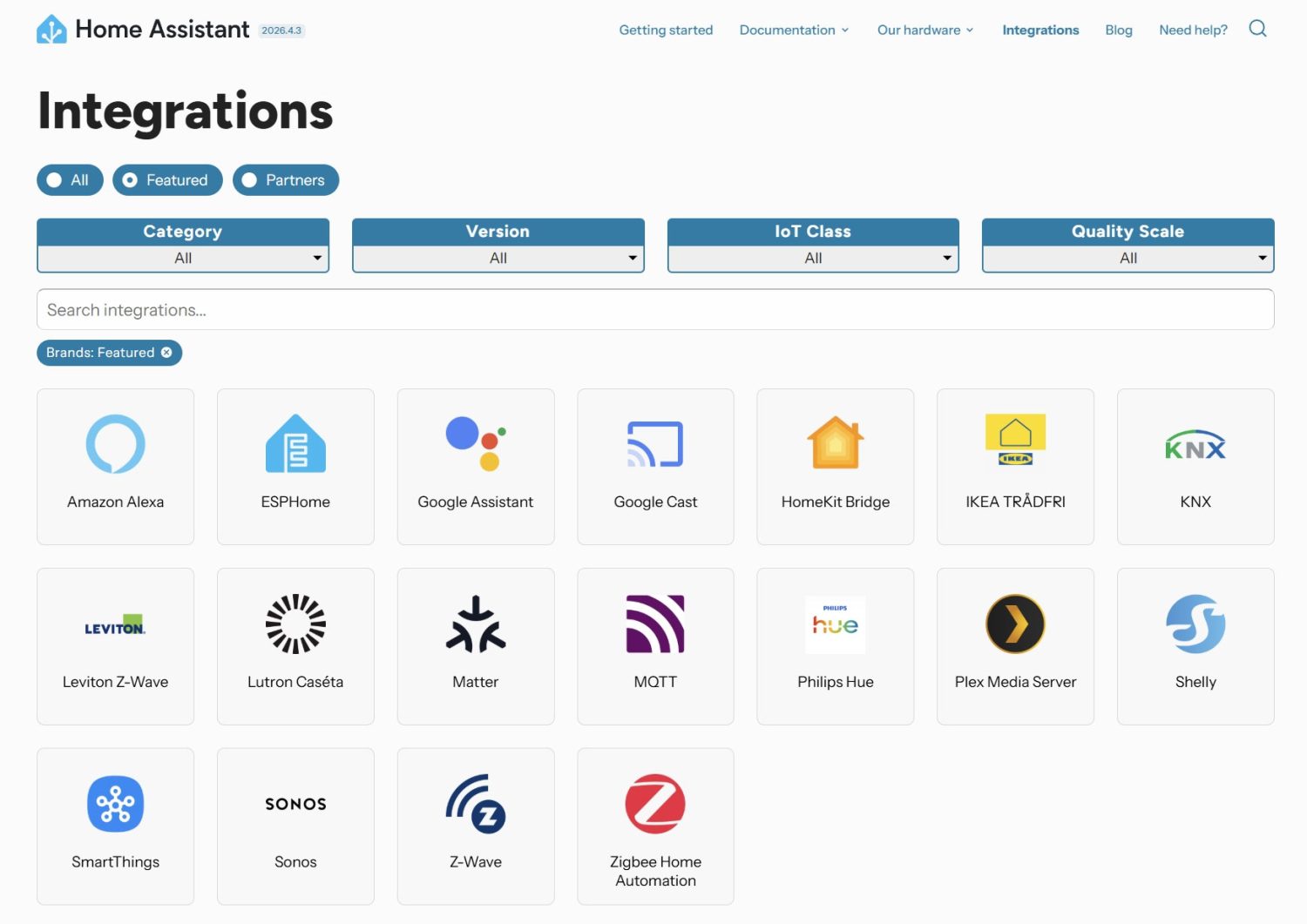 Integraciones de Home Assistant