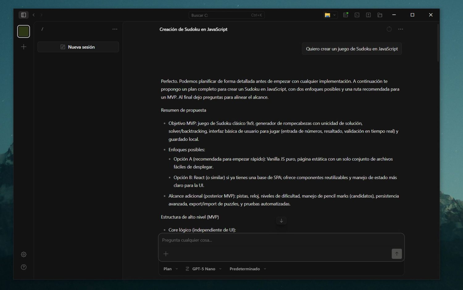 Flujo de trabajo en OpenCode