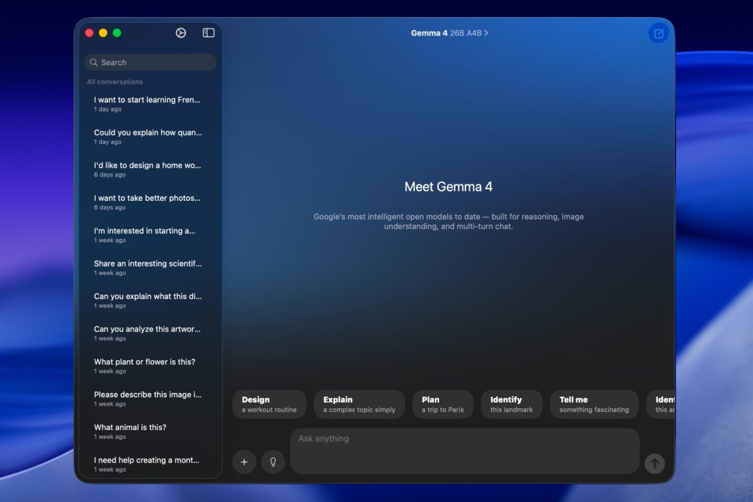 Locally AI se actualiza frecuentemente para incorporar las versiones más recientes de los modelos compatibles