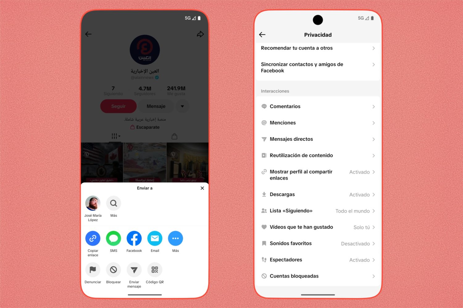 Bloquear en TikTok