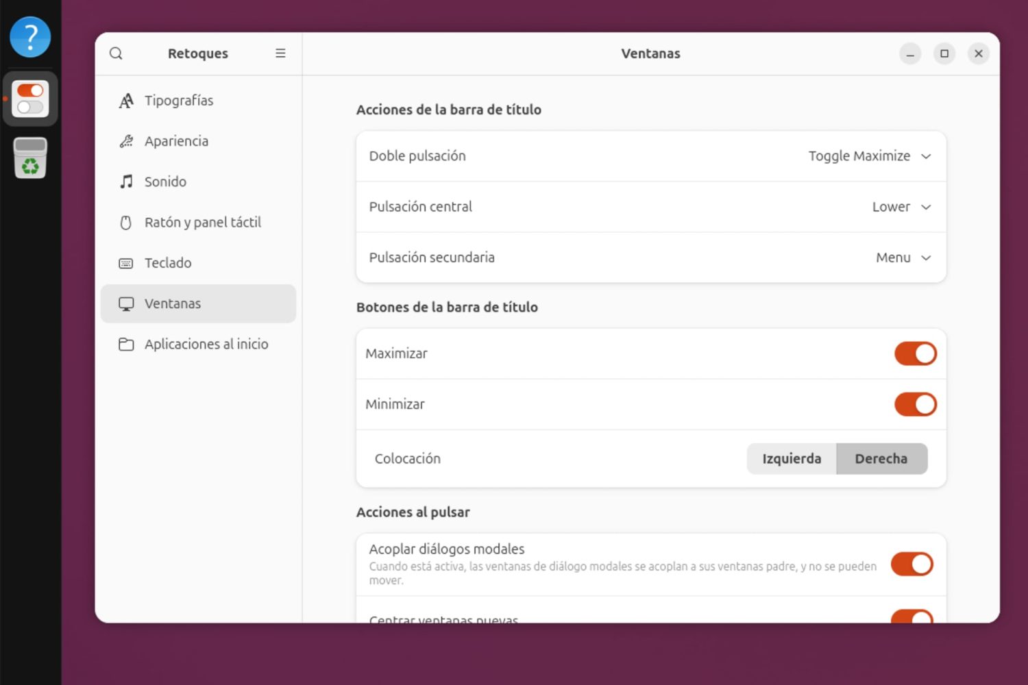 Con Retoques puedes personalizar el escritorio de Ubuntu Linux