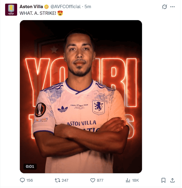 X / @AVFCOfficial X / @AVFCOfficial