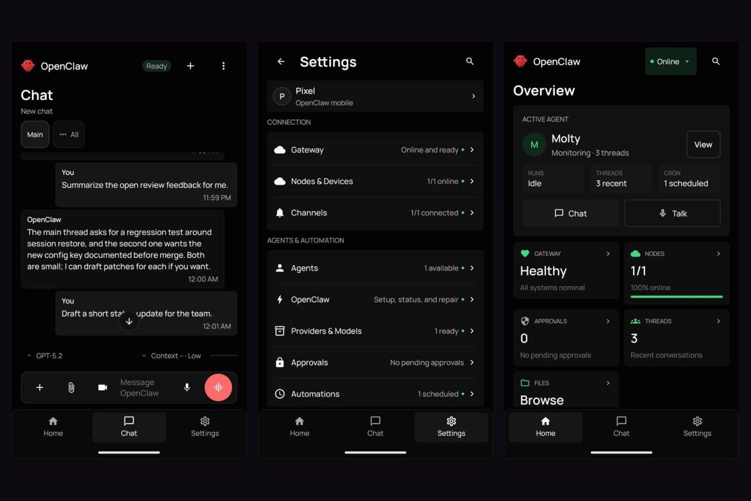 OpenClaw para Android y para iPhone