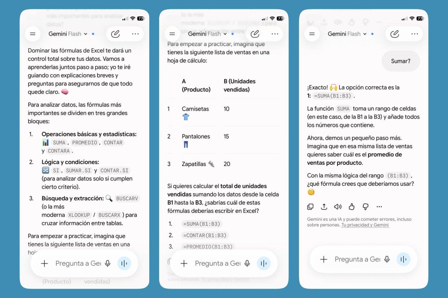 Aprendizaje guiado de Gemini