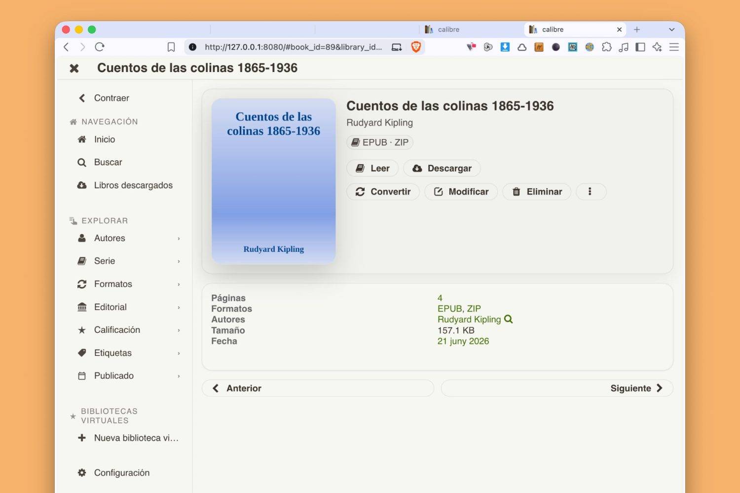 Calibre - Biblioteca de libros electrónicos  - Servidor de libros