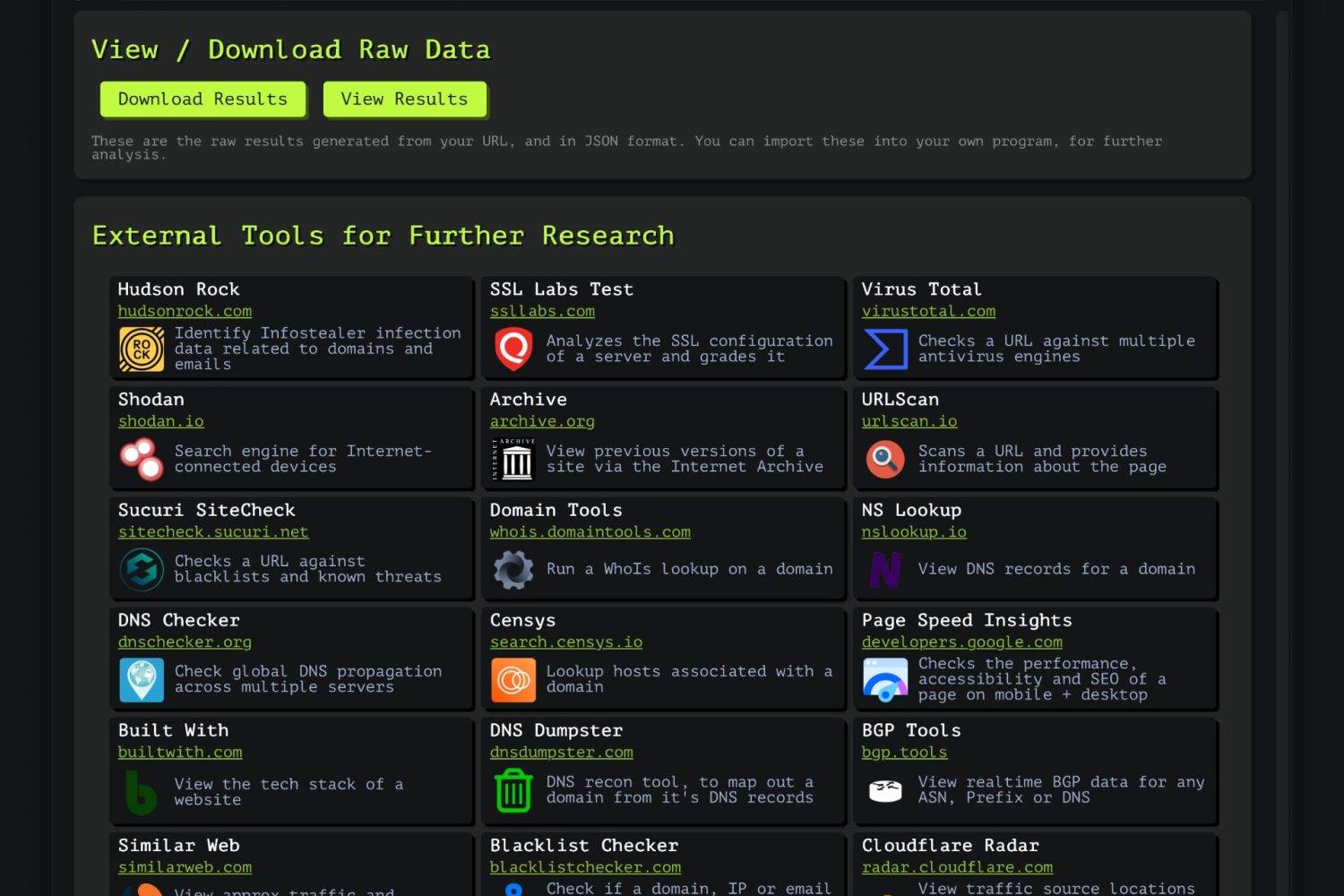 Analizar páginas web con Web Check