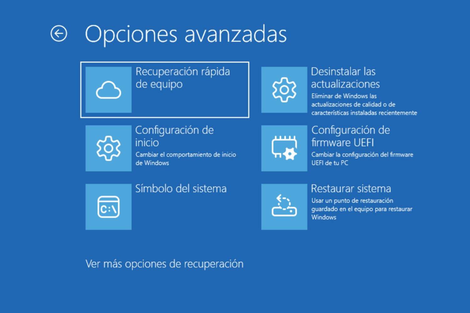 Si Windows no funciona, puedes resolverlo con las opciones avanzadas de Windows RE