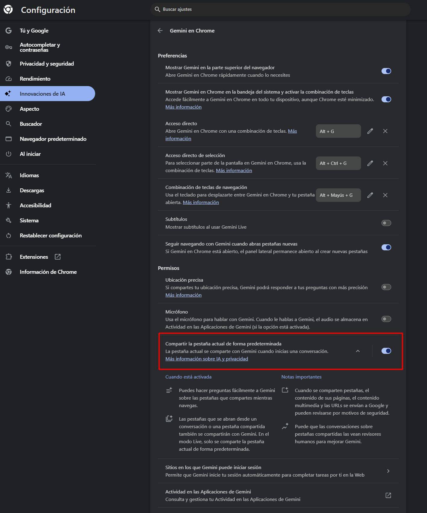 Gemini en Chrome